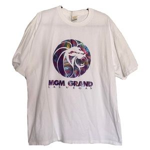Vintage MGM Grand Las Vegas Casino White Shirt XL USA Short Sleeve 1993